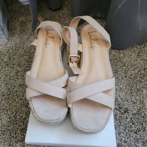 Lulus Beige platform ankle strap sandal